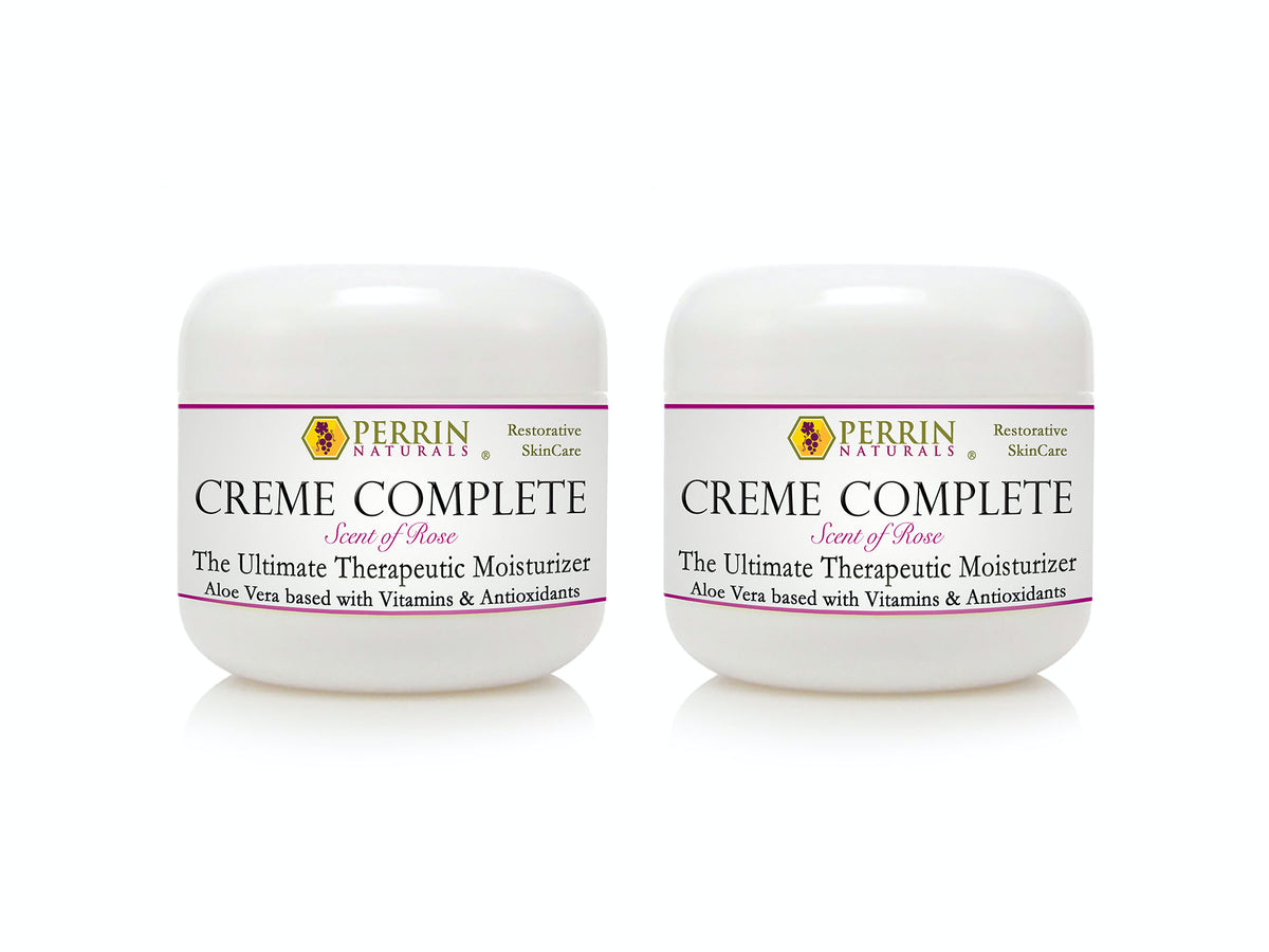 Two tubes of Perrin Naturals Creme Complete Rose 60g multipack, on white background