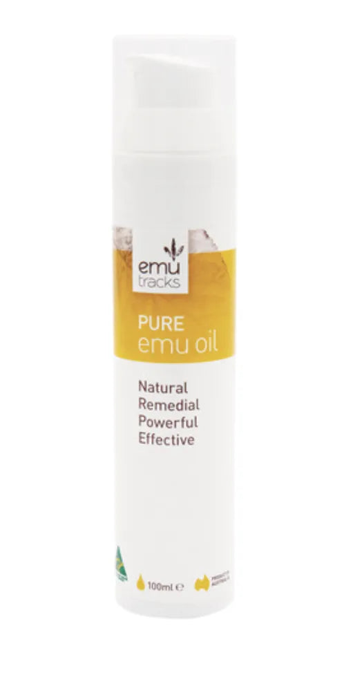 Pure Emu Oil bottle image with white background