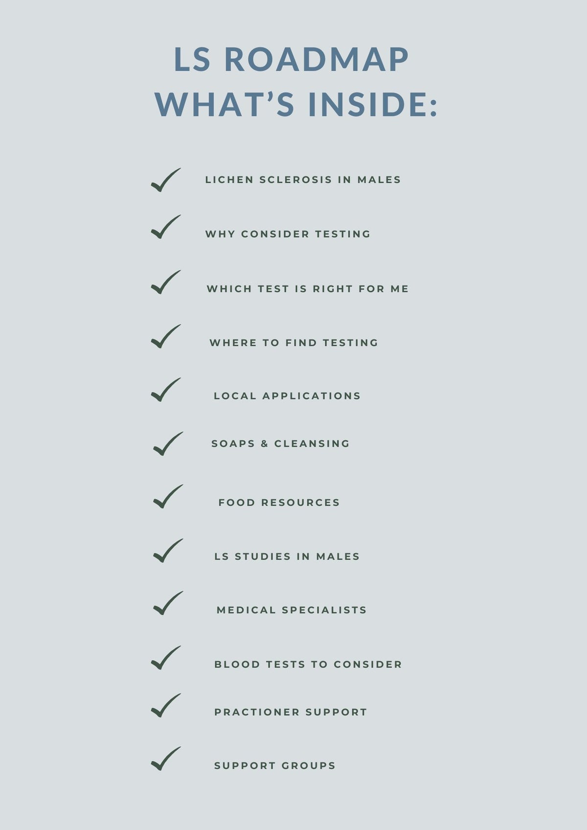 Lichen sclerosis roadmap for men - a list of everything included 