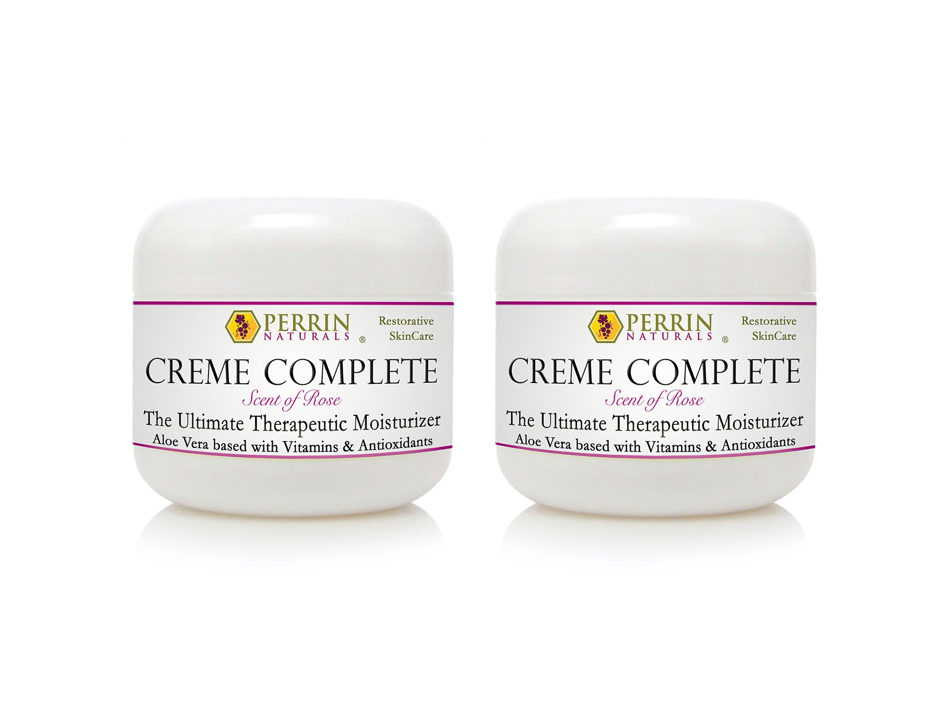 2 Pack Perrin Naturals Creme Complete Rose 60g