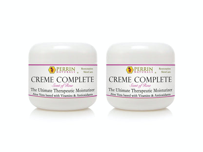 Two tubes of Perrin Naturals Creme Complete Rose 60g multipack, on white background 