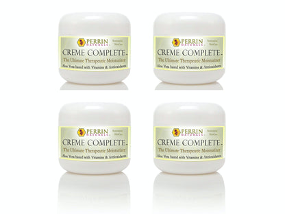 Four jars of Perrin Naturals Creme Complete therapeutic moisturiser multipack 